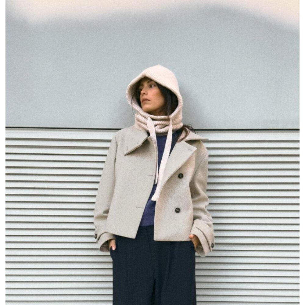 Ribbed Knit Hood Zara